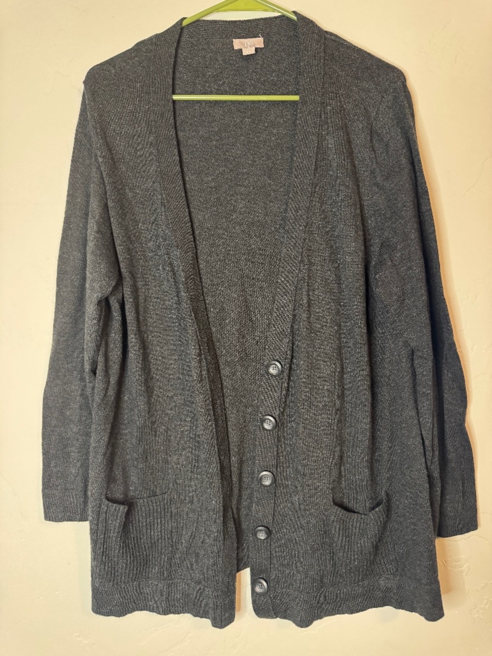 J Jill Gray Button up Cardigan, size XL